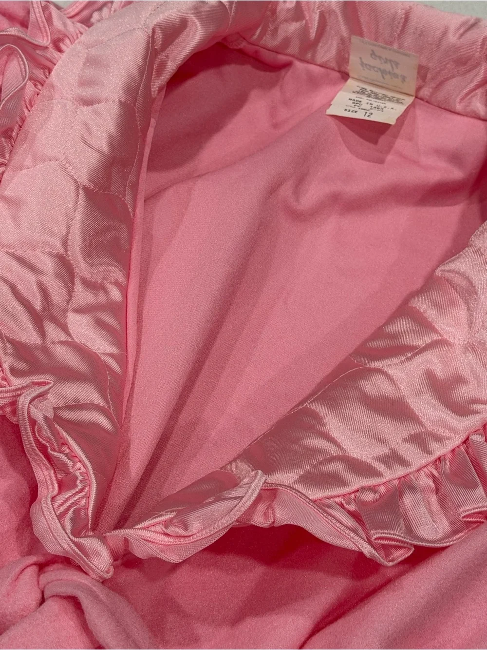 1990s Vintage Jackie's Girls Fleece Robe Satin Girls Sz 12 USA 90s Deadstock